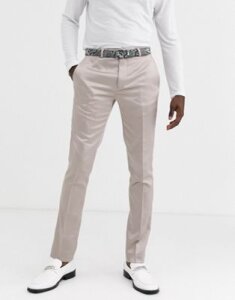Twisted Tailor skinny suit pants in champagne sateen-Cream