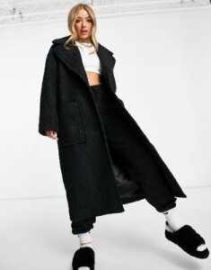 UGG Hattie long oversized coat in black