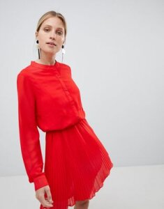 Unique 21 Red Pleated Dress