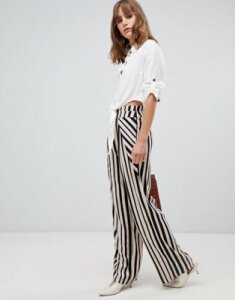 Unique 21 stripe wide leg pants-Multi