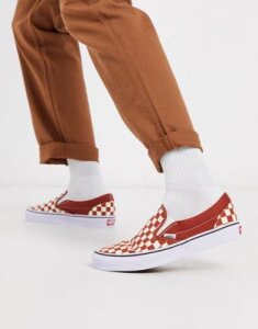 Vans Classic Slip-On sneaker in red/white checkerboard