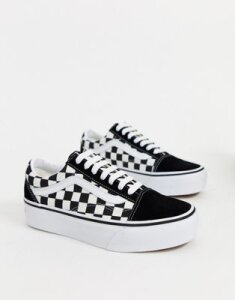 Vans Old Skool Platform sneakers in checkerboard-Black
