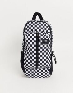 Vans Warp sling bag in black/white check
