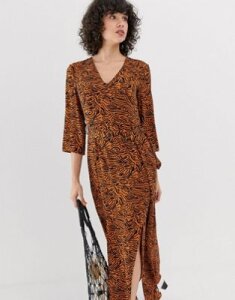 Vero Moda Abstract Animal Maxi Dress-Multi
