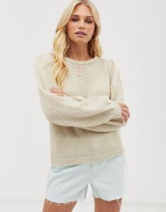 Vero Moda Aware puff sleeve sweater-Beige