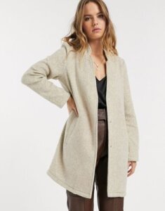 Vero Moda brushed tailored jacket in nude-Gray