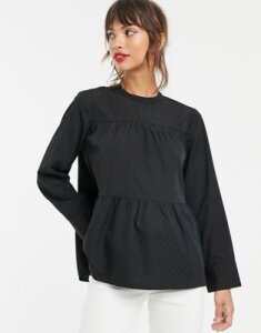 Vero Moda geo print smock blouse in black-Multi