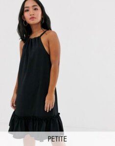 Vero Moda Petite halter neck mini dress in black