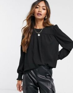 Vero Moda smock blouse in black