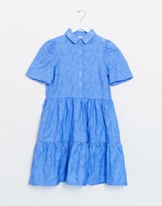 Vila lace smock shirt dress in blue