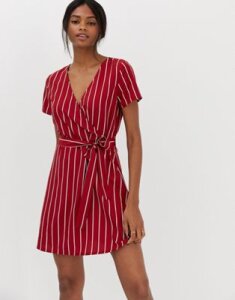 Vila stripe faux wrap dress-Multi