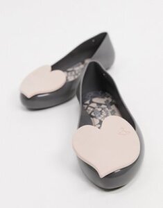 Vivienne Westwood for Melissa heart flat shoes in slate-Gray