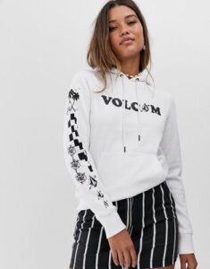 Volcom Stone hoodie with sleeve motif in white