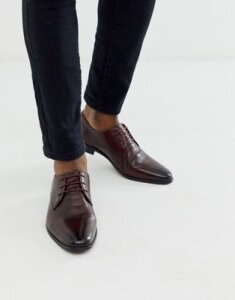 WALK London alfie derby shoes in burgundy leather-Red