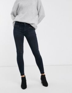 We The Free by Free People Ivy mid rise skinny jeans in black-Navy