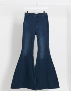 We The Free by Free People Just Float On high waist flare jeans in indigo-Blue