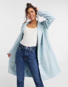 Wednesday's Girl tailored coat in pastel-Blue