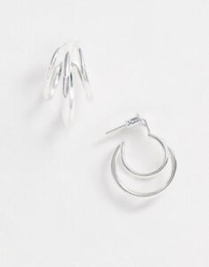 Weekday Cala double hoops in silver