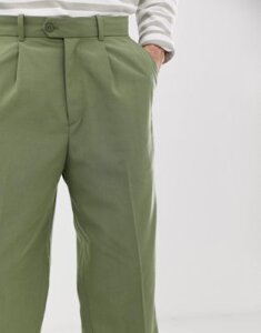 Weekday Colin pants in khaki-Green
