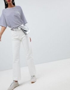 Weekday Row slim straight leg jeans with organic cotton in white