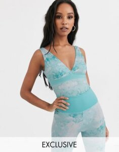 Wolf & Whistle Exclusive To ASOS mint abstract body-Blue