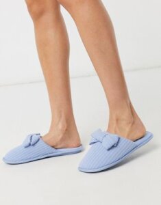 Women'secret textured knot slippers in pale blue