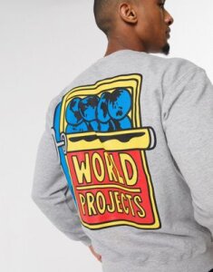 World Projects back print sweater-Gray