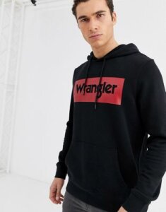 Wrangler larger logo hoodie in black