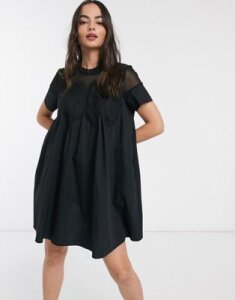 Y.A.S Jarita short sleeve smock dress-Black