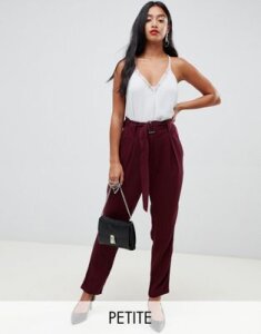 Y.A.S Petite Belted High Waisted PANTS-Red