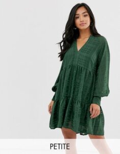 Y.A.S Petite check mini smock dress-Green