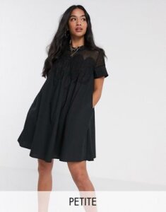 Y.A.S Petite Jarita short sleeve smock dress-Black
