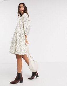 Y.A.S smock shirt dress in ditsy floral print-Multi