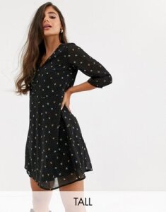 Y.A.S Tall button front floral mini dress-Multi