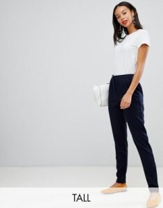 Y.A.S Tall tailored pants with elasticated waist-Navy