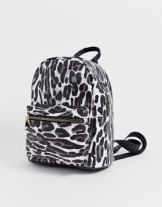 Yoki Fashion leopard print backpack with pocket detail-Multi