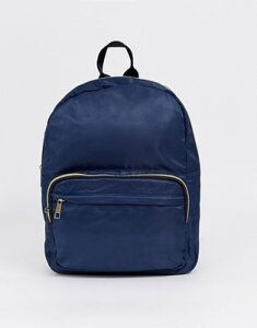 Yoki Fashion zip pocket backpack-Navy