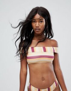 Zulu & Zephyr Stripe Bandeau Bikini Top-Multi