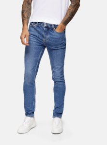 Topman - Blauconsidered skinny stretch-jeans in mittlerer waschung, blau