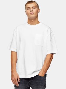 CREMET-Shirt aus Biobaumwolle mit rechteckiger Tasche, weiß, CREME