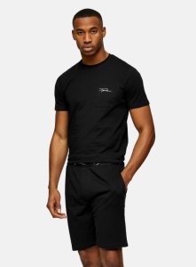 Topman - Multisignature loungewear-shorts mit schriftzug, schwarz, multi