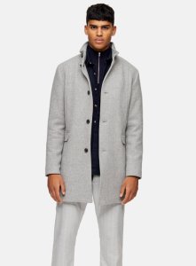 Selected Homme Mantel aus Wollmischung, grau, GRAU