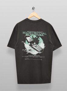 Topman - T-shirt mit retro-telefon-print, schwarz, schwarz