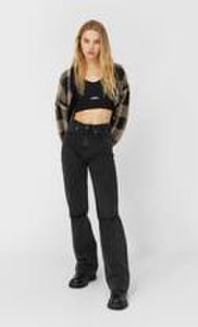Cropped-Top mit Cut-Outs Schwarz