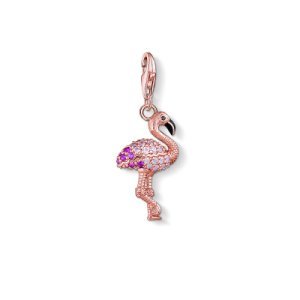 Thomas Sabo Jewellery - Damen thomas sabo charm club zirkonia flamingo charm rosevergoldetes sterlingsilber 1518-384-9