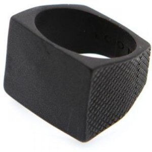 Herren Icon Brand Rockton Ring Size L Basismetall P1181-R-BLK-LGE