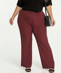 Luktal - Calça feminina estampa bolinhas pantalona plus size