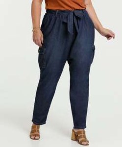Calça Jeans Feminina Clochard Cargo Plus Size