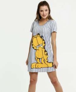 Camisola Feminina Estampa Garfield Manga Curta