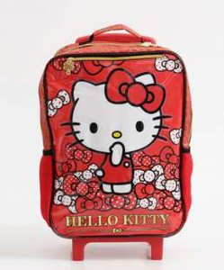 Mochila Infantil Escolar Rodinha Hello Kitty Sanrio